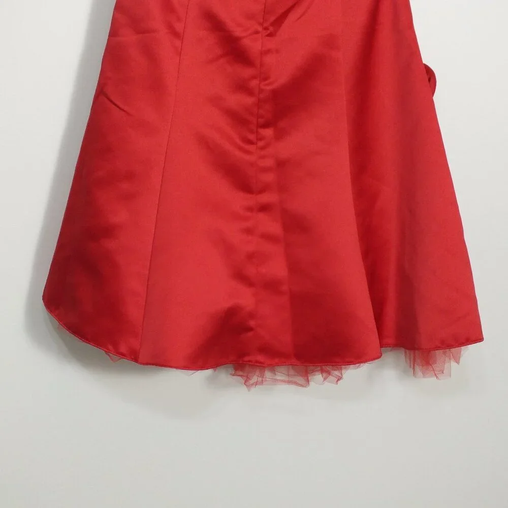Vintage Jessica McClintock for Gunne Sax Strapless Formal Prom Dress Red 9/10 - Picture 8 of 15